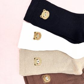 Calzini a costine Orsetto Patch