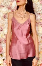 Top in raso con bordo in pizzo Clio - immagine 15