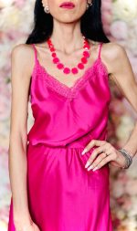 Top in raso con bordo in pizzo Clio - immagine 21