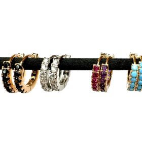 orecchini cerchio pietre colorate