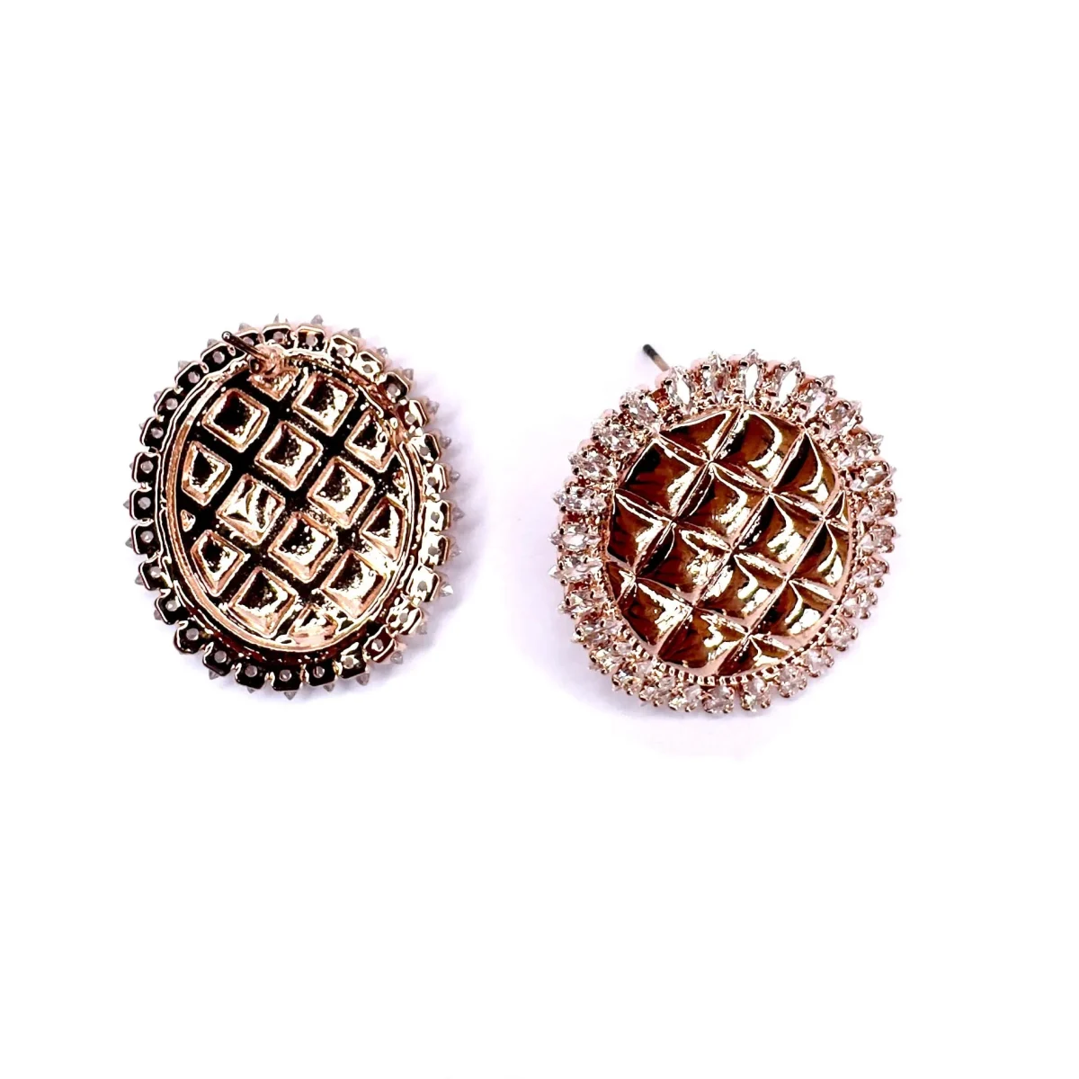 Orecchini vintage bottone con strass - immagine 12