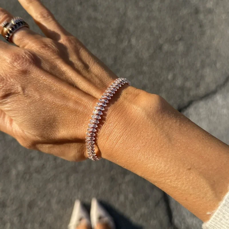 bracciale tennis oro rosa