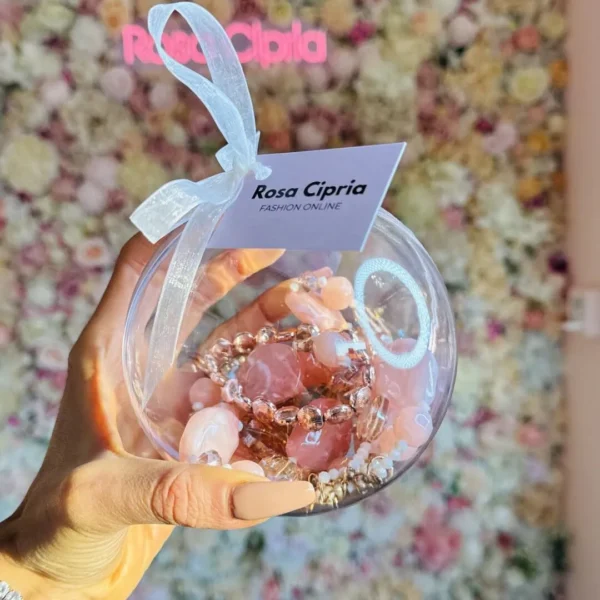 Palla di Natale Rose Rosa Cipria