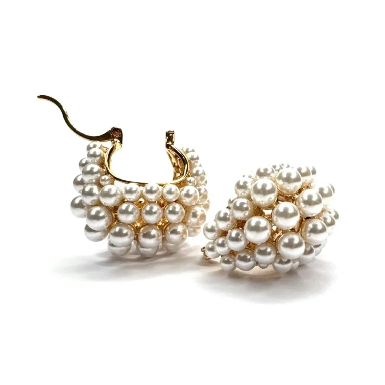 orecchini cerchio perle