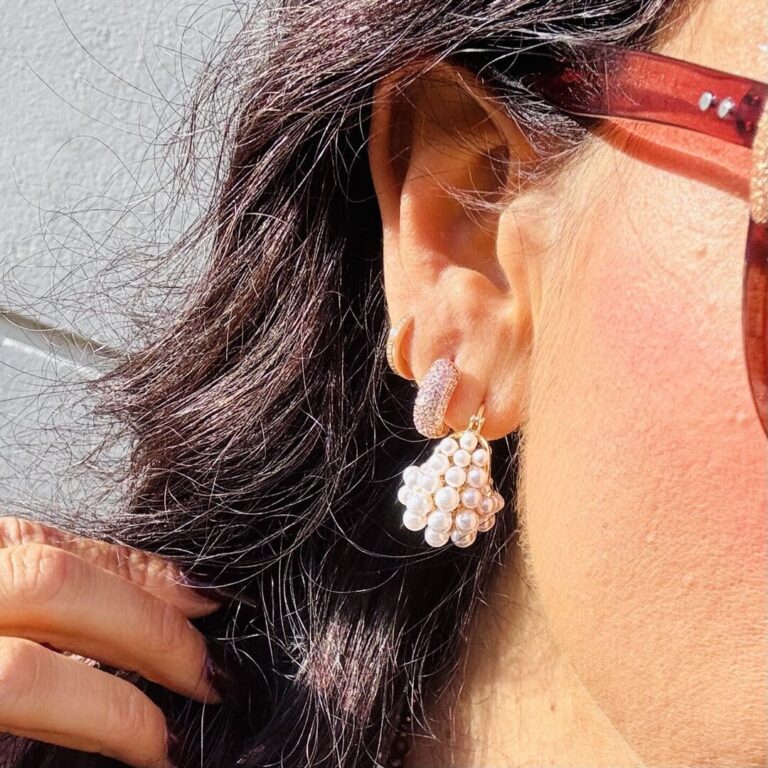 orecchini cerchio perle