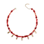 Collana girocollo rosso