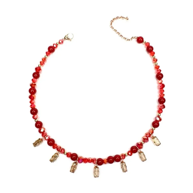 Collana girocollo rosso