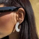 orecchino cerchio perle