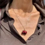 Collana rosa catena Amaranto Botanic - immagine 7