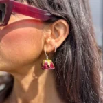 Orecchini rosa Amaranto Botanic - immagine 3