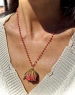 Collana rosa a rosario Corallo Botanic - immagine 2